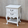 Painted White Elegant Bed With Wicker Panel Set of 3
