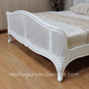 3pc White Bedroom Set w/ Wicker Panels