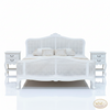 3pc White Bedroom Set w/ Wicker Panels
