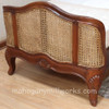Mahogany Elegant Bed With Wicker Panel