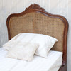 Mahogany Elegant Bed With Wicker Panel