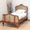 Elegant Bed w/ Wicker Panel