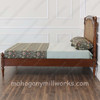 Walnut NC Clarisse Bed with Wicker Panel