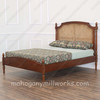 Walnut NC Clarisse Bed with Wicker Panel
