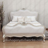 Silver Finish Chic Upholstered Bed