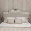 Silver Finish Chic Upholstered Bed