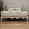 Silver Finish Chic Upholstered Bed