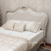 Silver Finish Chic Upholstered Bed