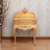 Gold Leaf Rococo Nightstand With Pediment