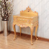 Gold Leaf Rococo Nightstand With Pediment