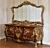 Custom Rococo Bathroom Vanity Mirror w/ Carved Ormolu (Mirror only)