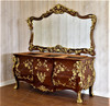 Custom Rococo Bathroom Vanity Mirror w/ Carved Ormolu (Mirror only)