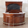 Custom Mahogany U-Shape Horseshoe Pub Bar Set w/ Marble