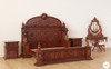 Ornate Hand Carved Solid Mahogany Gothic Bed