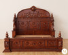 Ornate Hand Carved Solid Mahogany Gothic Bed