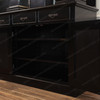 Custom Dark Teak Pub Bar Set w/ Brass Rails
