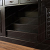 Custom Dark Teak Pub Bar Set w/ Brass Rails