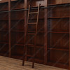 Large Brown Mahogany Library Bookcase with Ladder