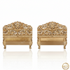 Antiqued Gold Leaf Rococo Queen Headboard Pair (2)s (2)