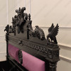 Black Gothic Raven Carved Bed w/ Hidden Storage Compartments & Lights