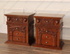 3pc Light Walnut Heavily Ornate Gothic Bedroom set