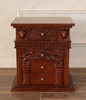 3pc Light Walnut Heavily Ornate Gothic Bedroom set
