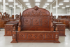3pc Light Walnut Heavily Ornate Gothic Bedroom set