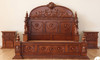 3pc Heavily Ornate Mahogany Gothic Bedroom set