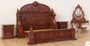 3pc Heavily Ornate Mahogany Gothic Bedroom set