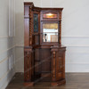 Mahogany Antique Distressed Victorian Gothic Corner Pub Bar
