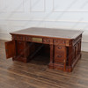 6ft Natural Finish Oval Office Resolute Desk w/ Leather Top