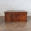 6ft Natural Finish Oval Office Resolute Desk w/ Leather Top