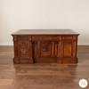 6ft Natural Finish Oval Office Resolute Desk w/ Leather Top
