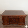 6ft Natural Finish Oval Office Resolute Desk w/ Leather Top