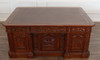 6ft Natural Finish Oval Office Resolute Desk w/ Leather Top