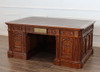 6ft Natural Finish Oval Office Resolute Desk w/ Leather Top