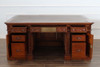 6ft Natural Finish Oval Office Resolute Desk w/ Leather Top