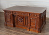 6ft Natural Finish Oval Office Resolute Desk w/ Leather Top