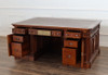 6ft Natural Finish Oval Office Resolute Desk w/ Leather Top