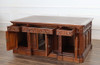 6ft Natural Finish Oval Office Resolute Desk w/ Leather Top