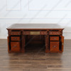 6ft Natural Finish Oval Office Resolute Desk w/ Leather Top