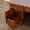 6ft Natural Finish Oval Office Resolute Desk w/ Leather Top