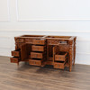 72" Custom Teak 2-Sink Bathroom Vanity