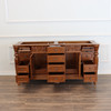 72" Custom Teak 2-Sink Bathroom Vanity