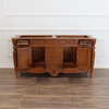 72" Custom Teak 2-Sink Bathroom Vanity