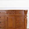 72" Custom Teak 2-Sink Bathroom Vanity