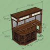 Custom Mahogany Corner Bar w/ Stained Glass