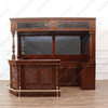 Custom Mahogany Corner Bar w/ Stained Glass