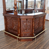 Custom Mahogany Corner Bar w/ Stained Glass