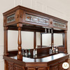 Elegant mahogany corner bar with liquor display